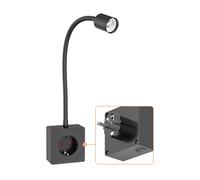 ledscom.de Portalámpara/lámpara de lectura LESCH, cuello de cisne, interruptor, negro, 1x GU10 máx. 10W