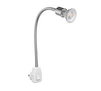 ledscom.de Portalámpara LESCH Lámpara de lectura cuello de cisne, interruptor, cromo in U10 Lámpara LED 510lm 45° blanco cálido
