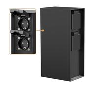 ledscom.de Portalámparas de jardín POMI para Exteriores, IP44, 4 vías, Acero Inoxidable, Negro, Cuadrado, 23 cm