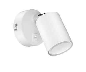 ledscom.de Punto de pared WAIKA, una sola luz, con interruptor, GU10, blanco mate, incl. lámpara LED GU10 de 450lm, blanco cálido