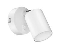 ledscom.de Spot de pared WAIKA con interruptor blanco mate + lámpara LED GU10 blanco cálido regulación en 3 pasos: máx. 500lm cada uno