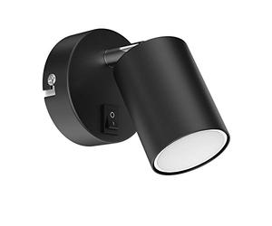 ledscom.de Spot de pared WAIKA con interruptor negro mate + lámpara LED GU10 blanca regulación en 3 pasos: máx. 609lm cada uno