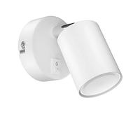 ledscom.de Spot de pared WAIKA, de una lámpara, con interruptor, GU10, blanco mate, incl. lámpara LED GU10 de 630lm, blanco cálido