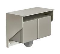 ledscom.de Toma de corriente de superficie PIWI para exteriores, IP44, 2 contactos, acero inoxidable, horizontal
