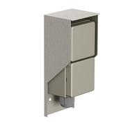 ledscom.de Toma de corriente de superficie PIWI para exteriores, IP44, 2 contactos, acero inoxidable, vertical