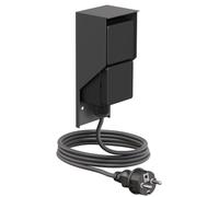 ledscom.de Toma de corriente empotrada PIWI para exteriores con cable de 2 m, IP44, doble, antracita, vertical