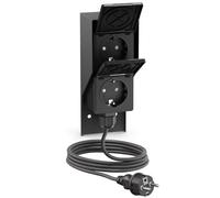 ledscom.de Toma de corriente para jardín de montaje en superficie PIWI, cable de 5 m, IP44, doble
