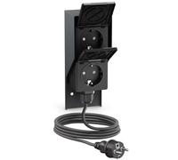 ledscom.de Toma de corriente para jardín de montaje en superficie PIWI, cable de 5 m, IP44, doble