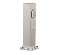 ledscom.de Toma de jardín Pilar Polly para Exterior, IP44, Smart Home, WLAN, Alexa, 3 vías, Acero Inoxidable, Acero Inoxidable, Angular, 40 cm
