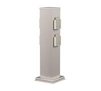 ledscom.de Toma de jardín Polly para Exteriores, IP44, 4 vías, Acero Inoxidable, Angular, 40 cm