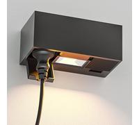 ledscom.de Toma de pared WAST para exteriores, IP44, 2 conectores, antracita, incl. downlight LED, 430lm, blanco cálido