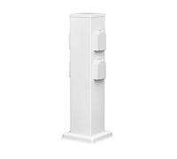 ledscom.de Zócalo de jardín Columna Polly para Exterior, IP44, 4 vías, Acero Inoxidable, Blanco, Cuadrado, 40 cm