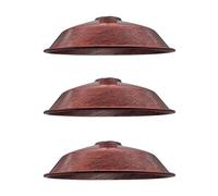 LEDSone 1 pantalla de lámpara colgante de techo de cobre cepillado de estilo retro, fácil de instalar, 26 cm, aspecto industrial vintage (placa reductora gratis) (Rojo rústico, 3 Embalar)