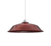 LEDSone 1 pantalla de lámpara colgante de techo de cobre cepillado de estilo retro, fácil de instalar, 26 cm, aspecto industrial vintage (placa reductora gratis) (Rojo rústico, 1 Embalar)