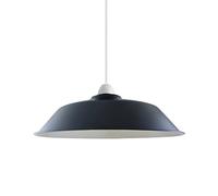 LEDSone 1 pantalla de lámpara colgante de techo de cobre cepillado de estilo retro, fácil de instalar, 26 cm, aspecto industrial vintage (placa reductora gratis) (Negro - Interior Blanco, 1 Embalar)