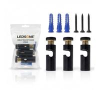 LEDSone 3 ganchos de montaje de cable de techo para lámpara de araña e iluminación de araña, soporte de cable minimalista, gancho de metal de fácil ajuste con tornillo para cable de luz colgante