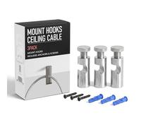 LEDSone 3 ganchos de montaje de cable de techo para lámpara de araña e iluminación de araña, soporte de cable minimalista, gancho de metal de fácil ajuste con tornillo para cable de luz colgante