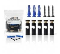 LEDSone 5 ganchos de montaje de cable de techo para lámpara de araña e iluminación de araña, soporte de cable minimalista, gancho de metal de fácil ajuste con tornillo para cable de luz colgante