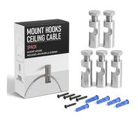 LEDSone 5 ganchos de montaje de cable de techo para lámpara de araña e iluminación de araña, soporte de cable minimalista, gancho de metal de fácil ajuste con tornillo para cable de luz colgante