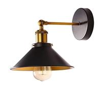 LEDSone Aplique de pared industrial, negro antiguo ajustable 240°, ideal para restaurantes, galerías, cocinas, salas y más, interior oro negro. (Interior de oro negro, 1 Embalar)