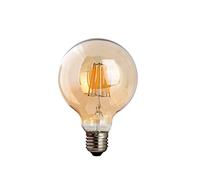 LEDSone Bombillas LED Regulables G95 E27 Estilo Edison, 8 W, 800 Lúmenes, Filamento Decorativo, Ámbar, Cristal, Luz Blanca Cálida, 2700 K (Paquete de 1)