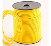 LEDSone Cable de tela redondo de 2 núcleos, 5 metros, color amarillo, estilo vintage, trenzado italiano, 0,75 mm, cable eléctrico flexible para iluminación británica.