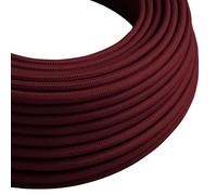 LEDSone Cable de tela redondo de 2 núcleos, 5 metros, color burdeos, estilo vintage, trenzado italiano, 0,75 mm, cable eléctrico de iluminación flexible para iluminación británica.