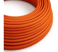 LEDSone Cable de tela redondo de 2 núcleos, 5 metros, color naranja, estilo vintage, trenzado italiano, 0,75 mm, cable eléctrico flexible para iluminación británica.