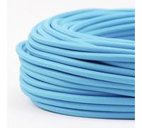 LEDSone Cable redondo de 2 núcleos de color azul claro, estilo vintage, tela trenzada de 1 m, cable eléctrico de 0,75 mm para iluminación del Reino Unido.