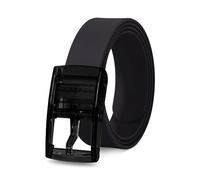 LEDSone Cinturón de goma ajustable unisex para mujeres y hombres, cinturón de silicona de color caramelo con hebilla de plástico, Negro, 119cm length