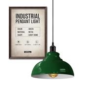 LEDSone colgante de techo estilo retro industrial vintage con pantallas de cúpula curvada soporte E27 (Verde)