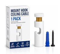 LEDSone Gancho blanco de montaje de cable de techo para colgante y lámpara de araña, gancho minimalista para techo y pared, ganchos de techo modernos para luces de swag cables eléctricos de fácil