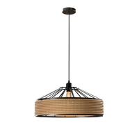 LEDSone Jaula de marco de metal vintage retro de 40 cm de diámetro con cuerda de cáñamo de 1 m, lámpara colgante de techo antigua E27 (Cable de 40 cm y 1 m)