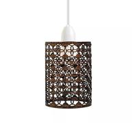 LEDSone Jaula de metal de estilo industrial de fácil ajuste para luces colgantes de interior, pantalla de luces para comedor, dormitorio, loft, pasillo (cobre cepillado 1)