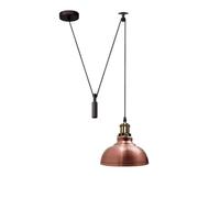 LEDSone Lámpara colgante, altura ajustable, iluminación de polea industrial, lámpara colgante de techo rústica, lámpara de isla Edison para granja, comedor, cocina, pasillo (Cobre)