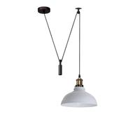 LEDSone Lámpara colgante, altura ajustable, iluminación de polea industrial, lámpara colgante de techo rústica, lámpara de isla Edison para granja, comedor, cocina, pasillo (Blanco)