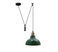 LEDSone Lámpara colgante, altura ajustable, iluminación de polea industrial, lámpara colgante de techo rústica, lámpara de isla Edison para granja, comedor, cocina, pasillo (Verde)