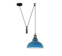 LEDSone Lámpara colgante, altura ajustable, iluminación de polea industrial, lámpara colgante de techo rústica, lámpara de isla Edison para granja, comedor, cocina, pasillo (Azul)