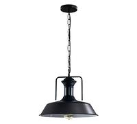 LEDSone Lámpara colgante de techo de 36 cm, cadena ajustable, lámpara colgante vintage para cocina, iluminación colgante E27, pantalla de metal para isla de cocina