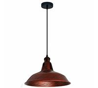LEDSone Lámpara colgante de techo, moderna, retro, vintage, industrial, metal, para comedor, garaje, pasillo (rojo rústico)