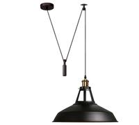 LEDSone Lámpara colgante, iluminación industrial de polea de altura ajustable, lámpara colgante de techo rústica, lámpara de isla Edison para granja, comedor, cocina, pasillo, negro, casquillo de