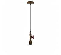 LEDSone Lámpara colgante industrial vintage de metal, tubo Steampunk, conexión E27 retro con cable ajustable de 95 cm, para salón, cocina, restaurante. (Cobre cepillado)