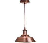 LEDSone Lámpara colgante vintage de metal industrial con base de bombilla E27, lámpara de techo rústica, luces colgantes para loft, candelabro, bar, cocina, cafetería (cobre)