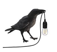 LEDSone Lámpara de mesa LED de resina Black Birds Lamps Raven con casquillo E27 para dormitorio, oficina, residencia de estudiantes, pared negra derecha (Pack 1 Lámpara de pared)