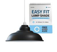 LEDSone Lámpara de techo colgante industrial, estilo retro, para cocina, estilo vintage, de metal, estilo loft, bar, lámpara colgante rústica (Negro interior blanco)