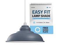 LEDSone Lámpara de techo colgante industrial, estilo retro, para cocina, estilo vintage, de metal, estilo loft, bar, lámpara colgante rústica (Gris)