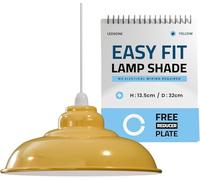 LEDSone Lámpara de techo colgante industrial retro para cocina, lámpara de techo de metal vintage, lámpara de araña colgante rústica (amarillo, semicurva)