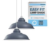 LEDSone Lámpara de techo de metal gris retro, pantalla colgante para luces de techo, pantalla de luz colgante de 32 cm de reemplazo, fácil de instalar, esencial para decoración y mejora del hogar