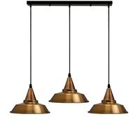 LEDSone Lámpara de techo industrial de metal vintage con 3 cabezales, lámpara de techo colgante E27 con placa de techo de 50 cm, latón amarillo