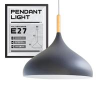 LEDSone Modern Mosque Shaped Grey Pendant Light Shade Industrial Hanging Ceiling Lighting Ideal for Dining Room Bar Clubs & Restaurants (Grey)